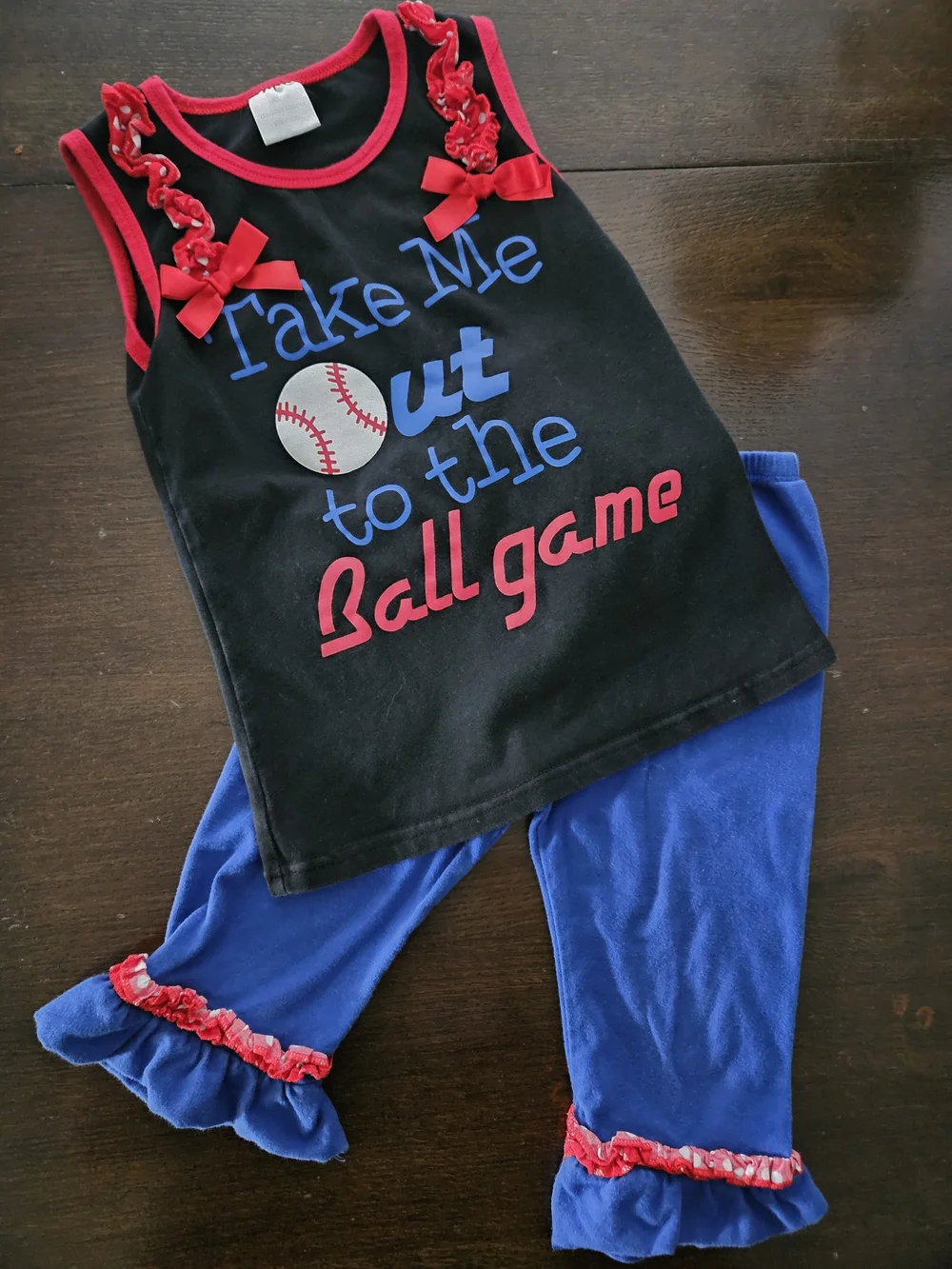Girls Baseball Tank & Capri Set